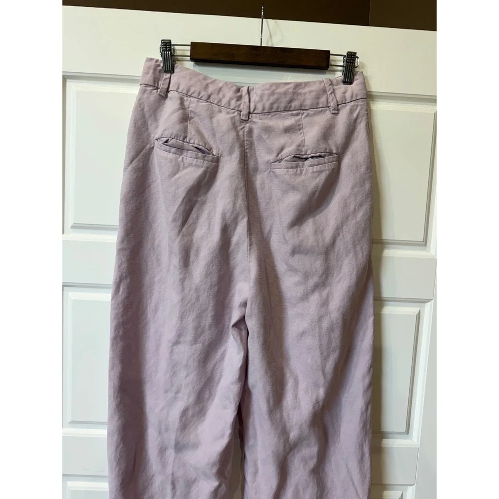 Wilfred Lavender Purple Effortless Pant High Waisted Linen Blend 10 Minimalist